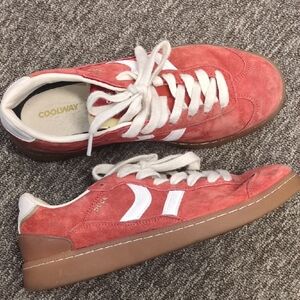 Coolway Men's Duck Red Sauce Suede with White‎ Accent Sneakers Size 8